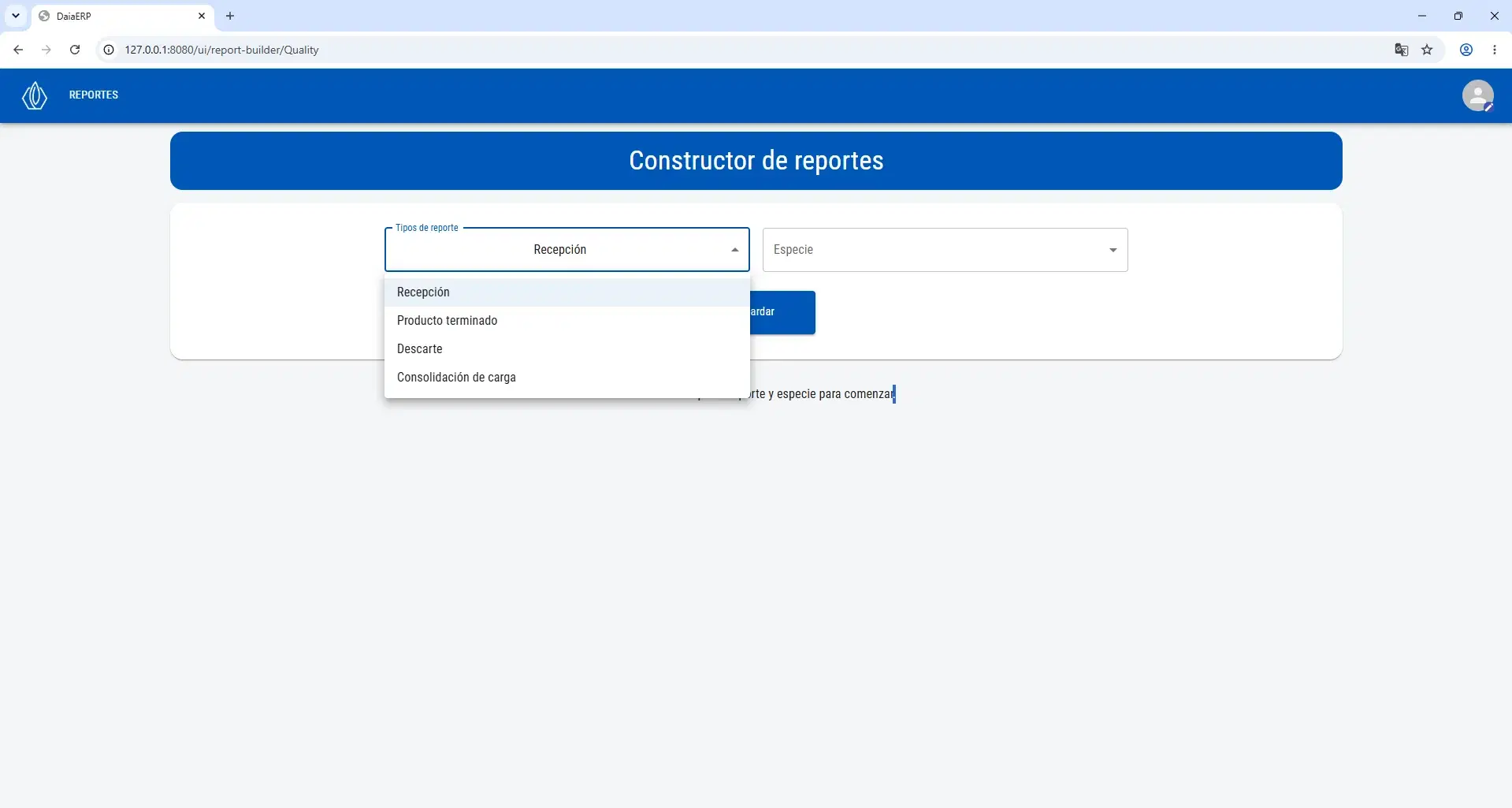 Daia Calidad - Constructor de Reportes