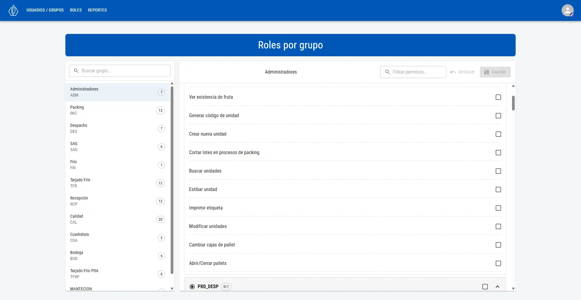 Daia ERP - Roles y usuarios