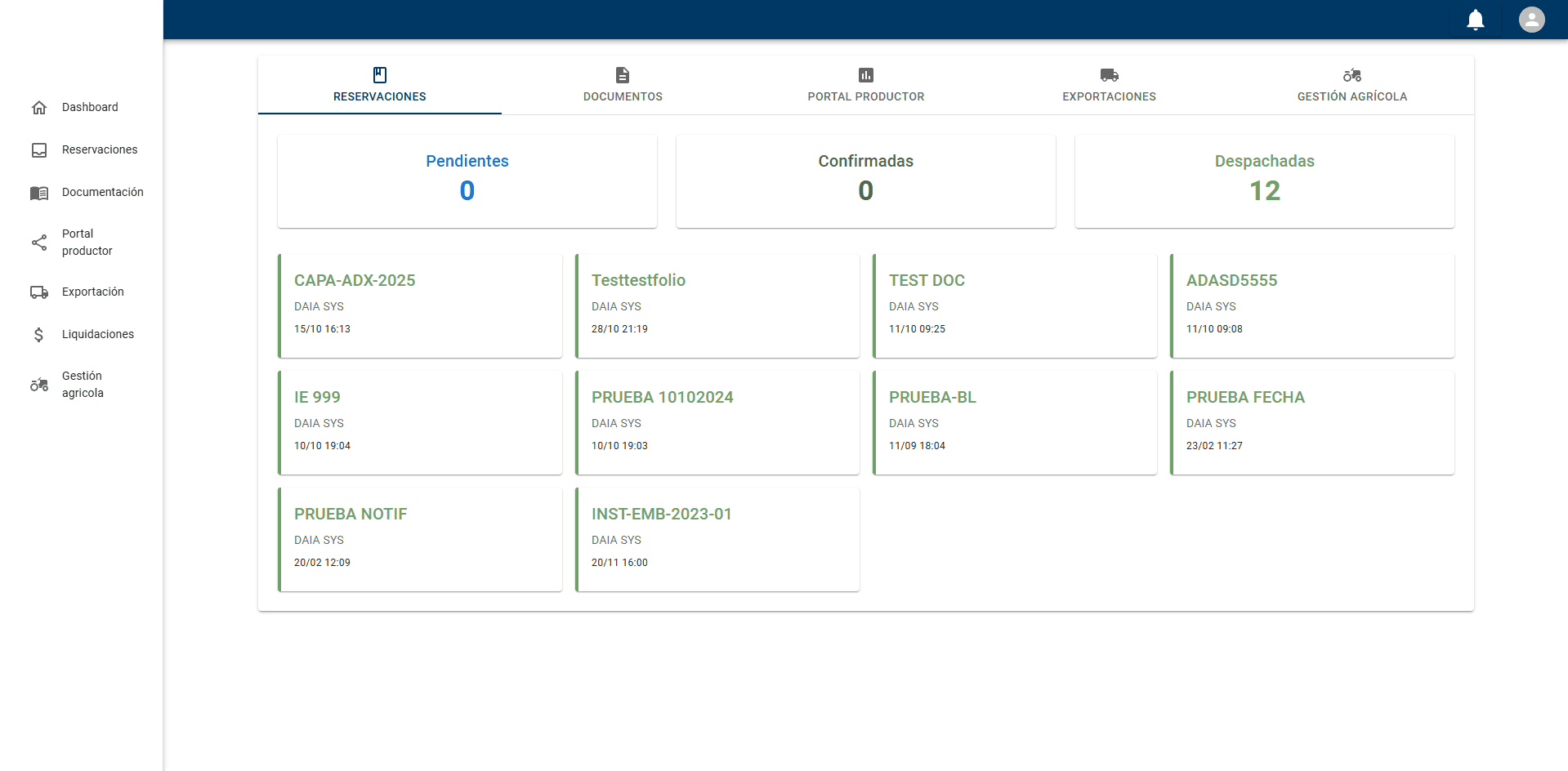 Daia HUB Dashboard